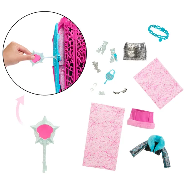Monster High: Strasznie fajne sekrety przyjaciółek – Upiorne śledztwo w Hauntlywood, lalkę Catty Noir - Mattel zdjęcie 5