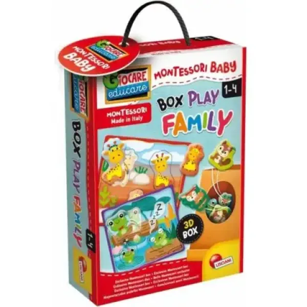 Montessori: Baby Box rozwojowa układanka-sorter kształtów - Zwierzęta - Lisciani zdjęcie 1