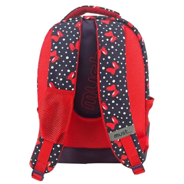 Must: Granatowo-czerwony plecak szkolny z Myszką Minnie 32x18x43 cm zdjęcie 2