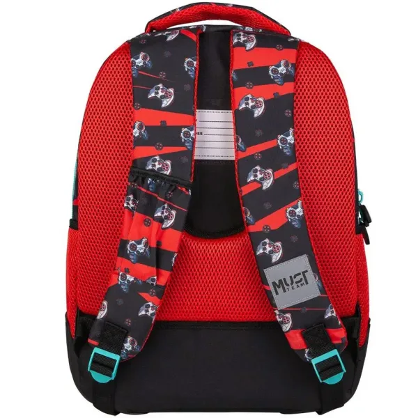 Luna: Zaokrąglony plecak szkolny Must Team Gamer z 3 komorami 32x18x43 cm zdjęcie 2