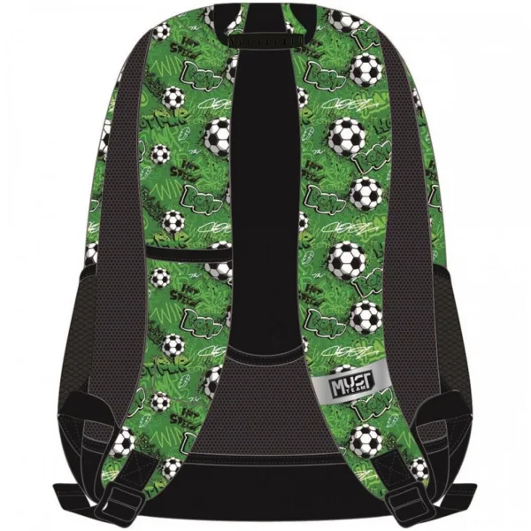 Must: zaokrąglony plecak szkolny z motywem piłki nożnej 32x18x43 cm zdjęcie 2