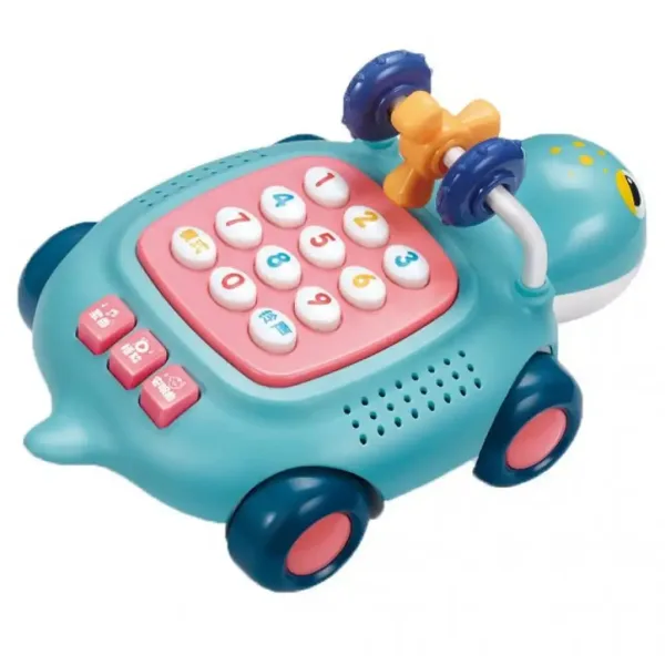 Muzyczny i świecący telefon dla dzieci w kształcie żółwia, dostępny w dwóch wersjach, 20 cm. zdjęcie 3