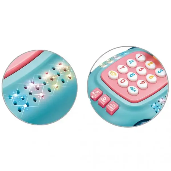 Muzyczny i świecący telefon dla dzieci w kształcie żółwia, dostępny w dwóch wersjach, 20 cm. zdjęcie 4