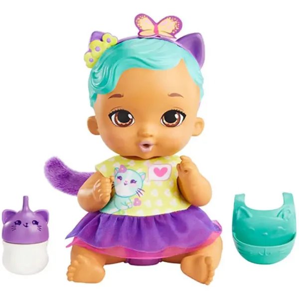 My Garden Baby: Słodka opieka - turkusowa lalka-kotek 30 cm - Mattel zdjęcie 2