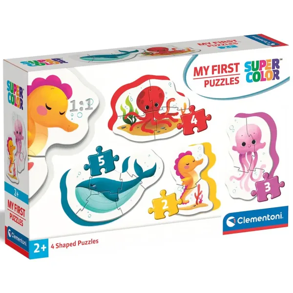 MyFirst Puzzle: 4 w 1 podwodne zwierzęta Supercolor baby puzzle - Clementoni zdjęcie 1