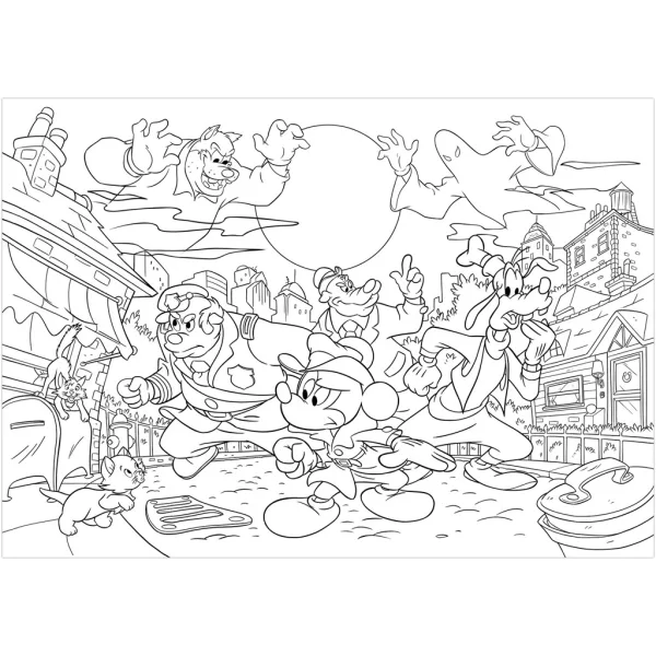 Myszka Miki - Detektyw 2 w 1 puzzle 108 elementów i kolorowanka 50x35 cm - Lisciani zdjęcie 3