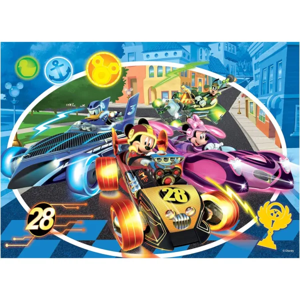 Myszka Miki 2 w 1 puzzle 24-elementowe i kolorowanka 50x35 cm - Lisciani zdjęcie 2