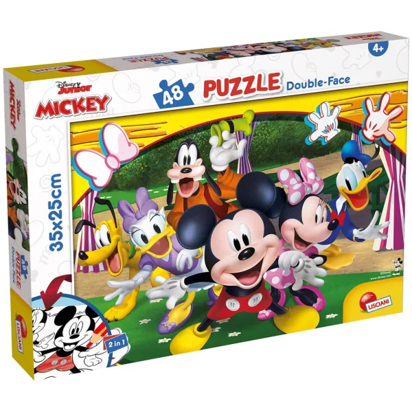 Myszka Miki 2 w 1 puzzle 48 elementów i kolorowanka 35x25 cm - Lisciani