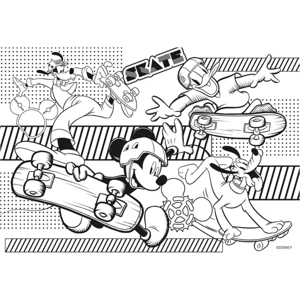 Myszka Miki 2 w 1 puzzle i kolorowanka 60 elementów 50x35 cm - Lisciani zdjęcie 3