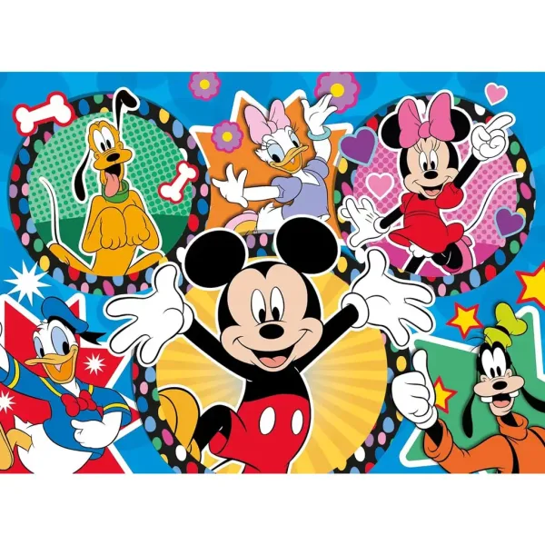 Myszka Miki i przyjaciele 2 w 1 24-elementowa ekologiczna mini układanka i kolorowanka 35x25cm - Lisciani zdjęcie 2