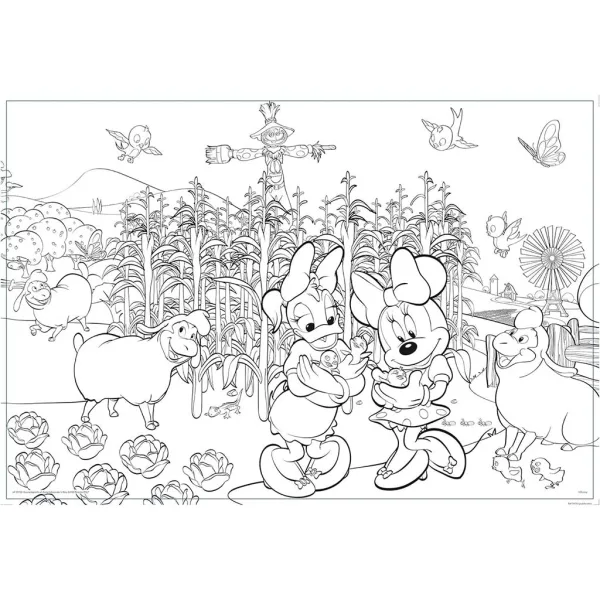 Myszka Minnie 2 w 1 maxi puzzle 150 elementów i kolorowanka 70x50 cm - Lisciani zdjęcie 2