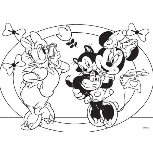 Myszka Minnie 2 w 1 maxi puzzle 24 elementowe i kolorowanka 70x50 cm – Lisciani zdjęcie 2