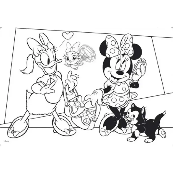 Myszka Minnie 2 w 1 maxi puzzle 2x24 elementów i kolorowanka 50x35 cm - Lisciani zdjęcie 2