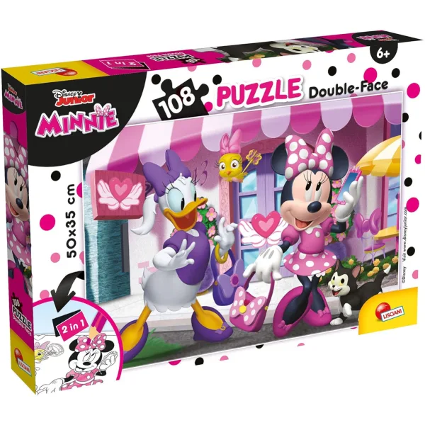 Myszka Minnie 2 w 1 układanka 108 elementów i kolorowanka 50x35 cm - Lisciani zdjęcie 1