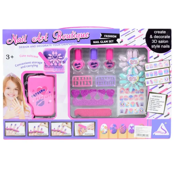 Nail Art: Zestaw do manicure z walizką, lakierami do paznokci i akcesoriami zdjęcie 6
