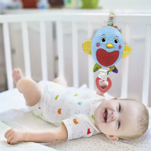 Nakręcany, grający, miękki pluszowy ptaszek - Clementoni baby zdjęcie 3