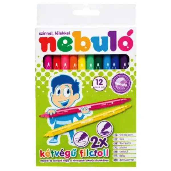 Nebulo: Zestaw dwustronnych flamastrów 12 sztuk zdjęcie 2