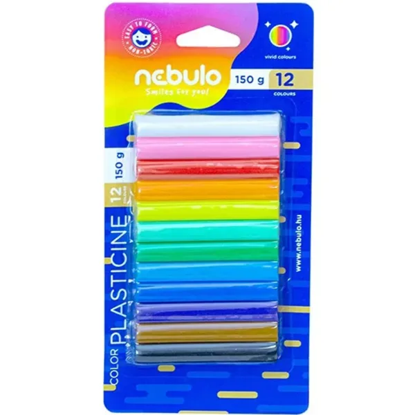 Nebulo: Zestaw kolorowej plasteliny 12 sztuk 150 g zdjęcie 1