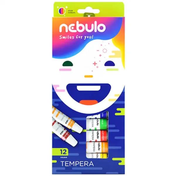 Nebulo: Zestaw kolorowych farb temperowych 12ml 12 sztuk zdjęcie 1