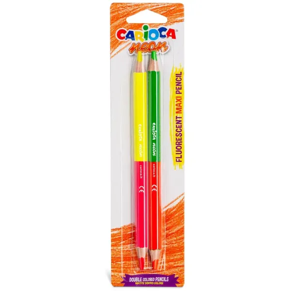 Neon dwustronne 2-sztukowy zestaw maxi kolorowych kredek - Carioca zdjęcie 1