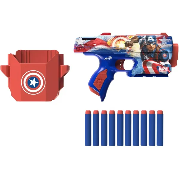 Nerf: Marvel Kapitan Ameryka pistolet na piankowe pociski - Hasbro zdjęcie 2