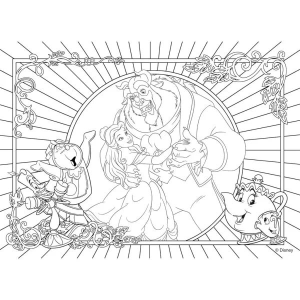 Piękna i Bestia 2 w 1 puzzle i kolorowanka 108 elementów 50x35 cm – Lisciani zdjęcie 3
