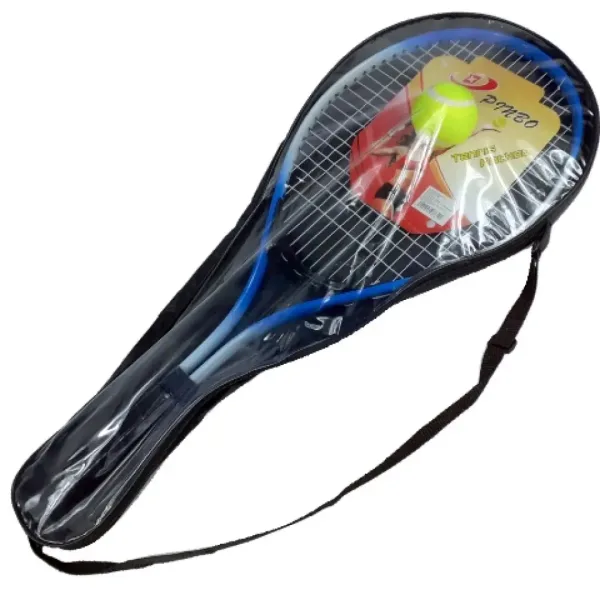 PinBo 63cm metalowa rakieta tenisowa z piłką tenisową w torbie zdjęcie 3