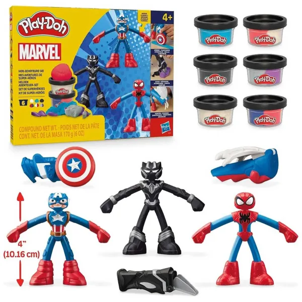 Play-Doh: Marvel Bohaterskie przygody — zestaw masy plastycznej z 3 figurkami - Hasbro zdjęcie 2