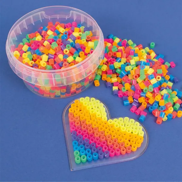 PlayBox: 5 mm MIDI koraliki do prasowania, 1000 sztuk, w kolorach neonowych zdjęcie 2