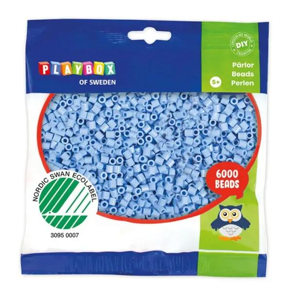 PlayBox: 5 mm koraliki MIDI do prasowania, 6000 sztuk, pastelny niebieski kolor zdjęcie 1