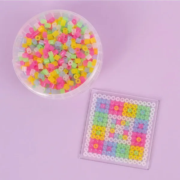 PlayBox: 5 mm midi perełki do prasowania, 1000 sztuk, w jasnych przezroczystych kolorach zdjęcie 2
