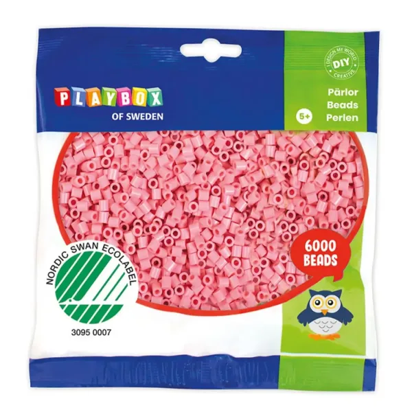 PlayBox: 5mm MIDI koraliki do prasowania 6000 sztuk w kolorze pastelowego różu zdjęcie 1