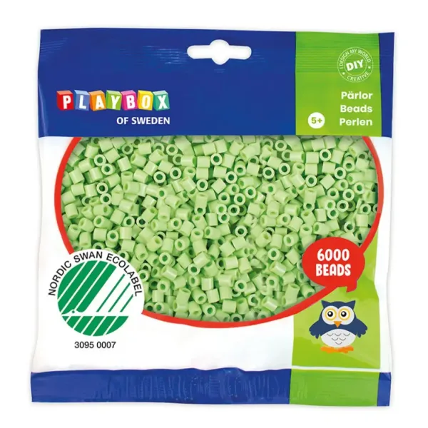 PlayBox: 5mm MIDI koraliki do prasowania 6000 sztuk w kolorze pastelowej zieleni zdjęcie 1