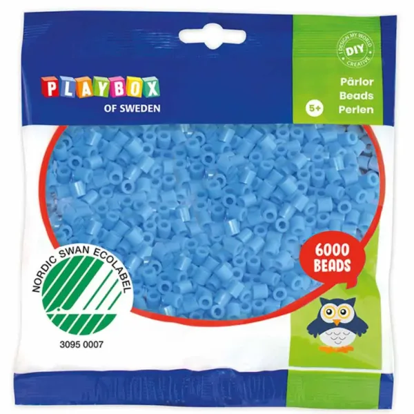 PlayBox: 5mm MIDI koraliki do prasowania w kolorze jasnoniebieskim, opakowanie 6000 sztuk zdjęcie 1