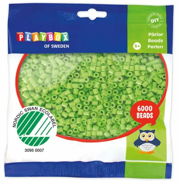 PlayBox: 5mm MIDI koraliki do prasowania w kolorze jasnozielonym, opakowanie 6000 sztuk zdjęcie 1