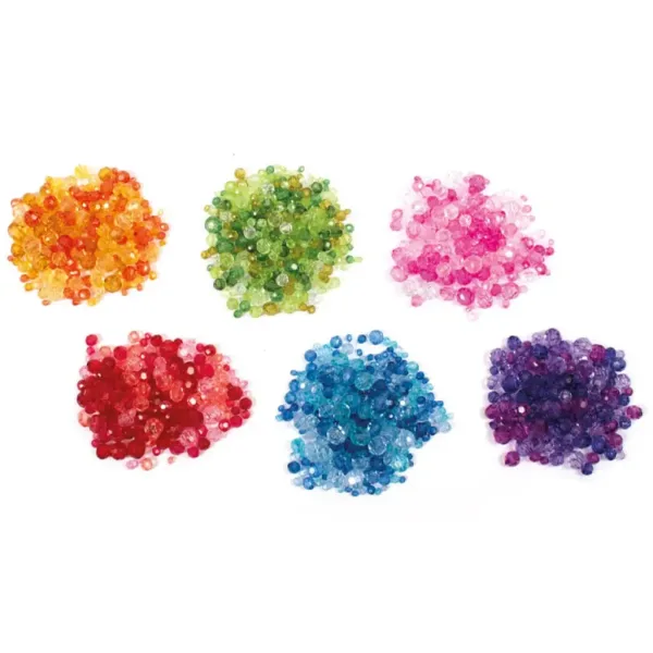 PlayBox: Fasetowane plastikowe kolorowe koraliki premium do nawlekania zestaw 6x50g zdjęcie 1