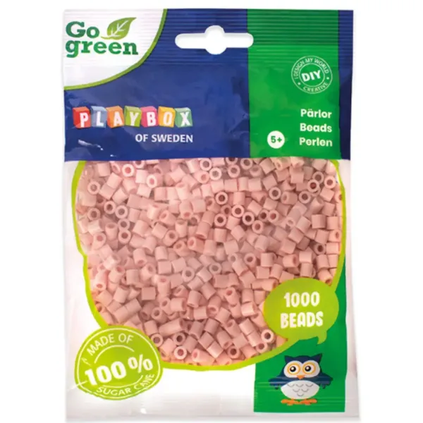 PlayBox: Go Green 5mm MIDI koraliki do prasowania, 1000 sztuk, jasny beżowy kolor zdjęcie 1
