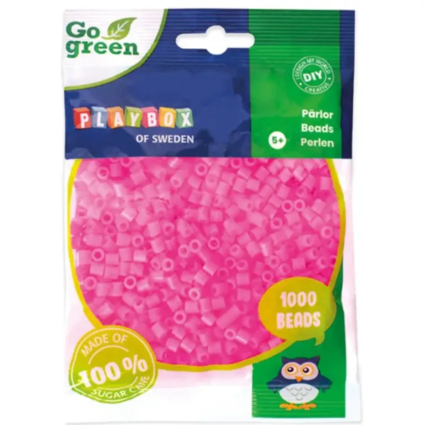 PlayBox: Go Green 5mm MIDI koraliki do prasowania 1000 sztuk w kolorze różowym zdjęcie 1