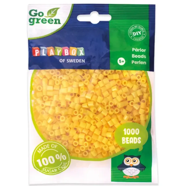 PlayBox: Go Green 5mm MIDI koraliki do prasowania 1000 sztuk w kolorze żółtym zdjęcie 1
