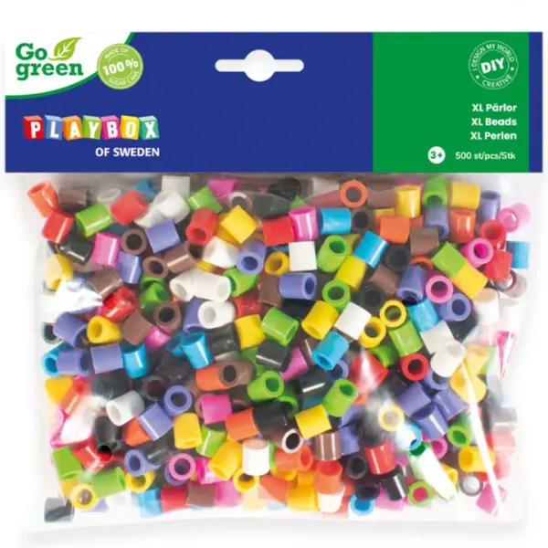 PlayBox: Go Green 9 mm XL MAXI prasowalne koraliki, 500 sztuk, w żywych kolorach zdjęcie 1