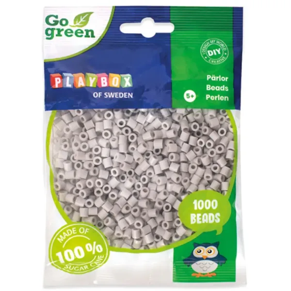 PlayBox: Go Green koraliki do prasowania MIDI 5mm, 1000 sztuk, szary kolor zdjęcie 1