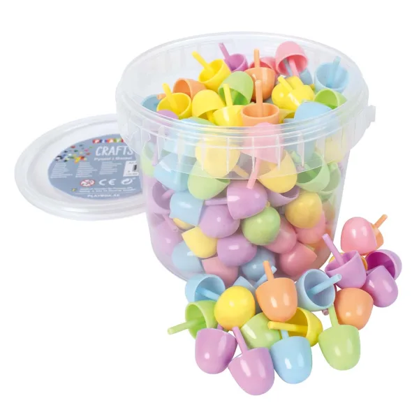 PlayBox: Kolorowa mozaika, kołki 20 mm, zestaw 125 szt. w wiaderku zdjęcie 1