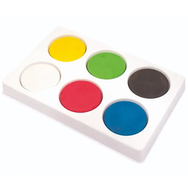 PlayBox: Kolorowa paleta malarska 6 sztuk z farbami o średnicy 44 mm zdjęcie 1
