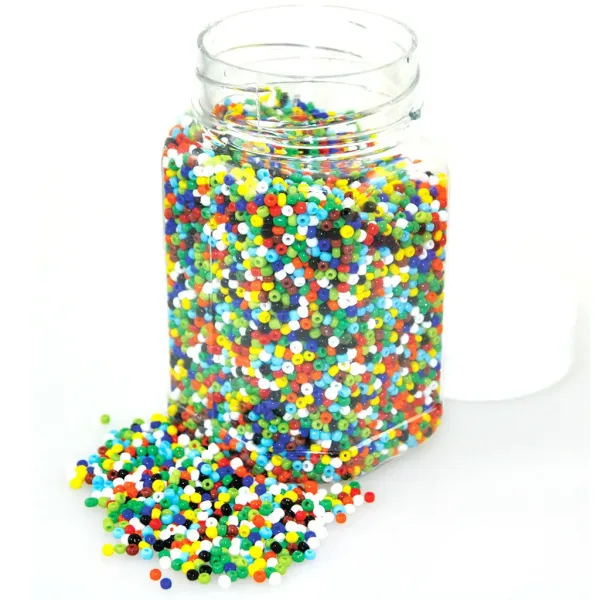 PlayBox: Kolorowe plastikowe koraliki do nawlekania 2-3 mm, opakowanie 500 g zdjęcie 1