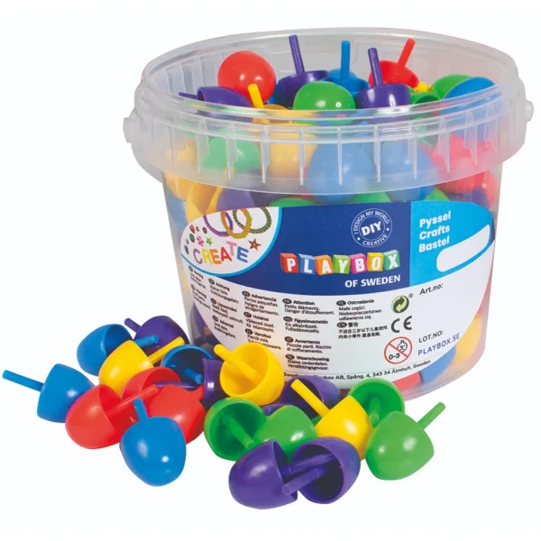 PlayBox: Kolorowy duży zestaw mozaikowych pinezek 125 sztuk w wiaderku, 2 cm zdjęcie 1