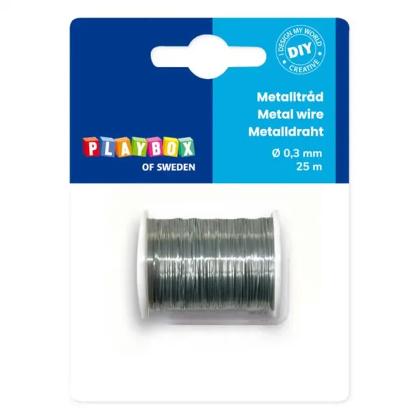 PlayBox: Metalowy drut wiązałkowy w kolorze srebrnym 0,3mm 25m zdjęcie 1