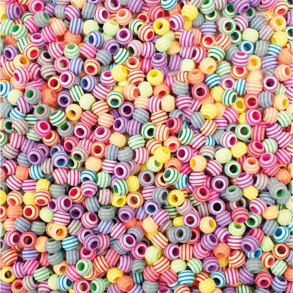 PlayBox: Paskowane, pastelowe koraliki do nawlekania 9 mm, 1550 sztuk zdjęcie 2