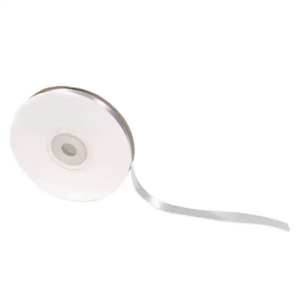 PlayBox: Satynowa wstążka w kolorze srebrnym, 10 mm, 30 m zdjęcie 1