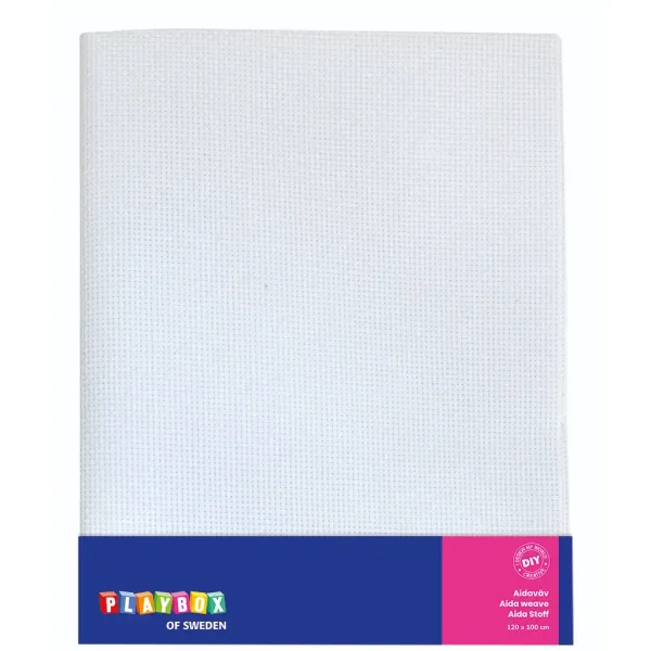 PlayBox: Tkanina do haftowania w kolorze białym 120x100 cm zdjęcie 1