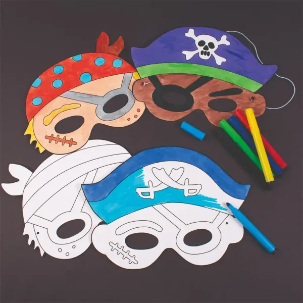 PlayBox: Zestaw 12 papierowych masek piratów zdjęcie 3